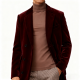 Burgundy Velvet Blazer Coat