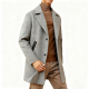 Light Gray Wool Coat with Zip Pocket
