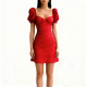 Red Polka Dot Puff Sleeve Dress
