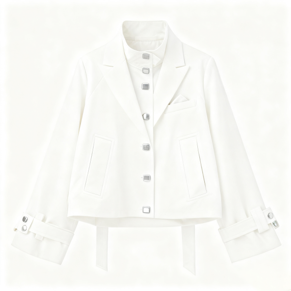 White Structured Cropped Blazer