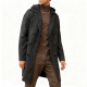 Charcoal Hooded Wool Blend Coat