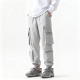 Light Gray Multi-Zip Cargo Jogger Pants