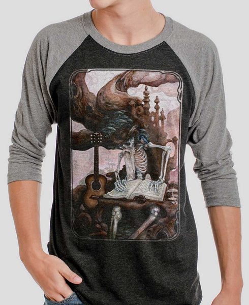 Dead Balladeer - Multicolor on Heather Black and Grey Triblend Raglan